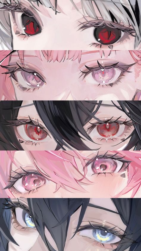 Character With White Hair, View Reference, Cute Eyes Drawing, Eye Drawing Tutorials, Eyes Artwork, 캐릭터 드로잉, Pink Shade, Anime Eye Drawing, Arte Inspo