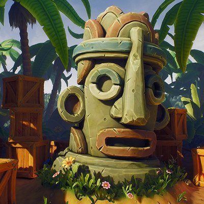 ArtStation - Environment VIII, Roanna Peroz Aztec Demon, Mayan Illustration, Jungle Props, Aztec Illustration, Andres Rios, Jungle Environment, Aztec Temple, Mayan Art, Tiki Art