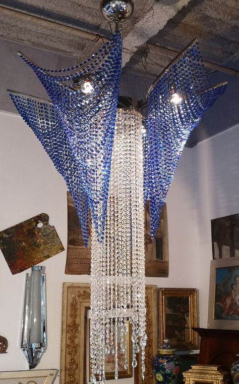 Large Luxury cobalt blue crystal chandelier light Beaded crystal chandelier lighting Pendant light Living room Dining room Exclusive decor Blue Chandelier, Light Living Room, Crystal Chandelier Lighting, Lighting Pendant, Chandelier Light, Crystal Lamp, Living Room Dining Room, Living Room Lighting, Live Light