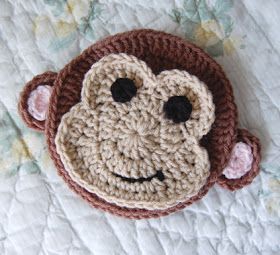 tillie tulip - a handmade mishmosh: Monkey business (updated) Crocheted Monkey, Business Crochet, Appliques Au Crochet, Crochet Monkey Pattern, Crochet Appliqué, Crochet Applique Patterns Free, Crochet Embellishments, Crochet Monkey, Monkey Pattern