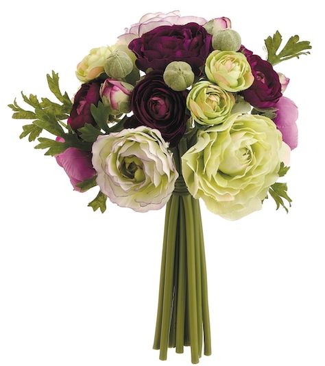 Ranunculus Centerpiece, Ranunculus Arrangement, Ranunculus Wedding, Purple And Green Wedding, Ranunculus Bouquet, Green Wedding Flowers, Silk Bridal Bouquet, Silk Flower Bouquets, Artificial Bouquet