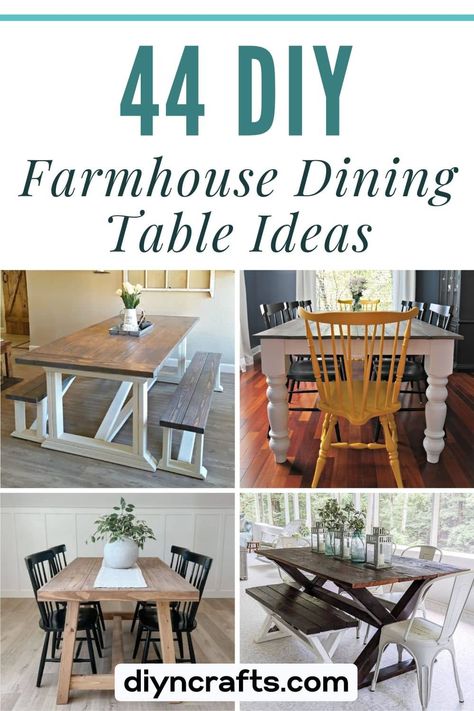 44 DIY Farmhouse Dining Table Ideas Country Style Kitchen Table, Farm Table Dining Room Diy, Diy Farmhouse Dining Room Table, Diy Farmhouse Dining Table, Trestle Table Plans, Farmhouse Kitchen Table Diy, Farm Table Dining Room, Farmhouse Table Diy, Diy Farm Table