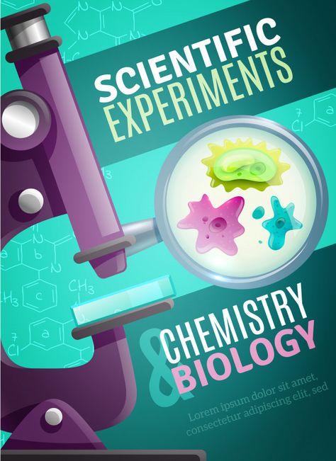 Scientific experiments poster template F... | Free Vector #Freepik #freevector #poster Educational Advertisement, Science Book Cover, En Logo Design, Chemistry Infographic, Lab Poster, Scientific Books, Biology Design, Advertising Layout, Biology Experiments