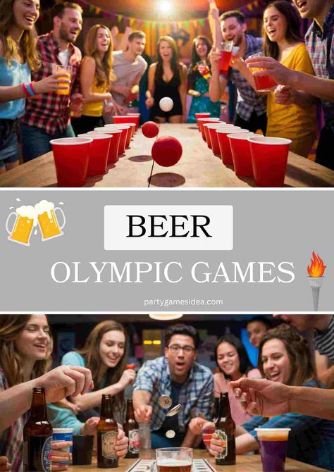 Welcome participants to the exciting Beer Olympic Games, combines friendly competition with joy of sharing good times over cold beverages. Drinking Competition Games, Summer Drinking Games Outdoor, Team Drinking Games Party Ideas, Fun Olympic Games For Adults, Bridal Party Olympics, Beer Olympics Games Ideas Summer, Beer Olympics Games Ideas, Drunk Olympics Games, Beer Olympics Team Themes