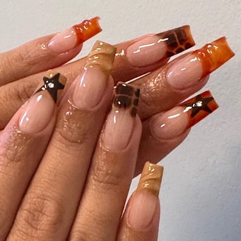 GELX NAILS (@yveningset) • Instagram photos and videos Fall Nail Ideas, Hippie Nails, Fall Nail Art, Nagel Inspo, Square Acrylic Nails, Fall Nail, Fire Nails, Funky Nails, Pretty Acrylic Nails