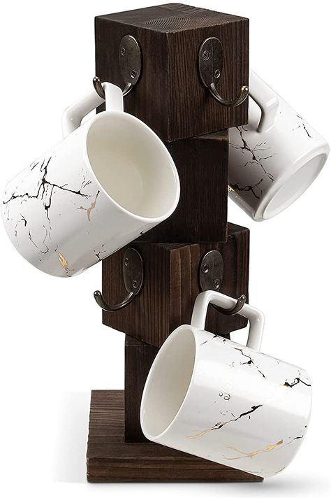 Coffee Cup Rack, Mug Stand, Coffee Mug Display, Cup Rack, Wood Mug, Coffee Mug Holder, Coffee Cup Holder, Wooden Cup, Coffee Nook