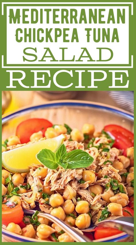 Mediterranean Chickpea Tuna Salad Recipe Without Mayo Mediterranean Tuna Salad Recipe, Mediterranean Tuna Salad, Chickpea Tuna Salad, Mediterranean Chickpea, Chicken Lettuce Wraps Recipe, Chickpea Tuna, Chickpeas Recipe, Grilled Avocado, Grilled Shrimp Recipes