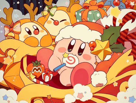 Kirby Character, Meta Knight, Kirby Art, Cute Games, Christmas Icons, Christmas Gif, Cute Pokemon, Cute Gif, Christmas Wallpaper