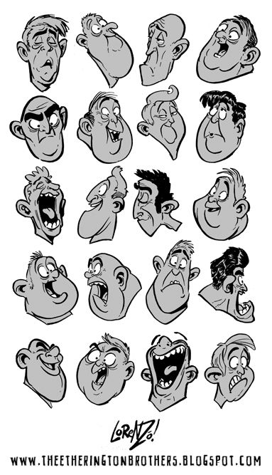 Character Expressions set 3 Editorial Cartooning Facial Expressions, Cartoon Illustration Characters, Cartoonist Drawings, Expression Character, Comic Character Design, Character Expressions, Etherington Brothers, Cartoon Faces Expressions, رسم كاريكاتير