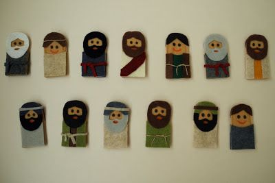 A Song of Sixpence: the 12 apostles The 12 Apostles, Bible Timeline, Children Church, 12 Apostles, Acorn Crafts, Felt Finger Puppets, Puppet Patterns, Bible Ideas, Flannel Board