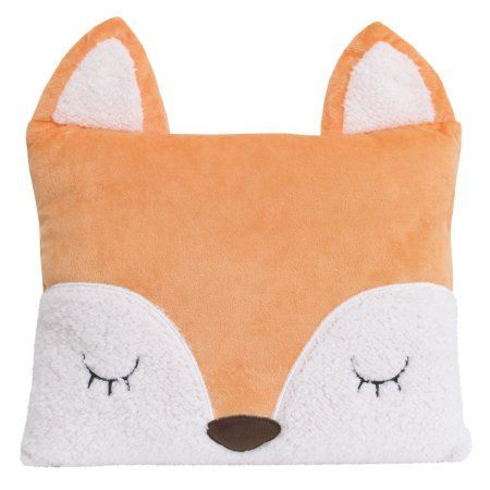 Little Love by NoJo Fox Pillow, Brown Nursery Decor Pillows, Childrens Pillows, Fox Pillow, Fox Nursery, Fox Face, Shaped Pillow, Baby Nursery Furniture, Nursery Pillows, Playroom Decor