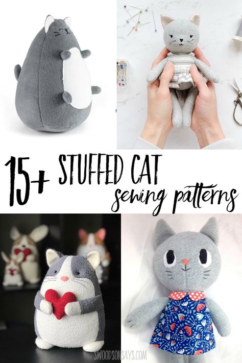 Click and browse this curated list of stuffed cat sewing patterns! Lots of modern cat stuffed animal options including free stuffed cat sewing patterns. Cat Sewing, Diy Chat, Cat Quilt Patterns, Cat Stuffed Animal, Stuffed Cat, Teddy Bear Sewing Pattern, Diy Dolls, Printable Downloads, Animal Sewing Patterns