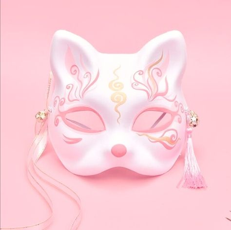 Antifaz Aesthetic, Cute Mask Design, Cat Masquerade Mask, Japanese Fox Mask, Japanese Fox, Kitsune Mask, Cute Masks, Wolf Mask, Bunny Mask