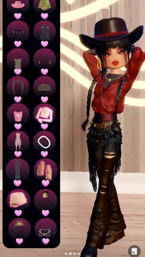 Country Outfits Dress To Impress, County Side Dress To Impress, Roblox Cowboy Outfit, Wildwest Theme Outfits, Female Kpop Idols Stage Outfits, Dti Theme Cowboy, Cow Boy Dress To Impress Theme, Cowboy Dti Outfit, Cowboy Outfit Dress To Impress