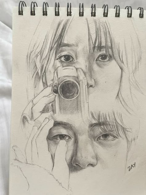 Iu Drawing Sketch, Kpop Idols Sketch, Iu Sketch, Iu Drawing, Iu And Taehyung, Idol Drawing, Taehyung Sketch, Taehyung Drawing, Kpop Sketch