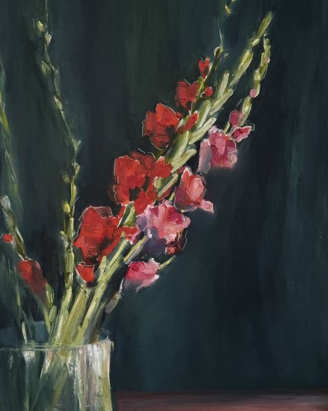 Gladiolus Black Star Gladiolus, Gladiolus Flower Painting, Watercolor Gladiolus, Gladiolus Flower, Black Star, Art Project, Flower Painting, Art Ideas, Art Projects