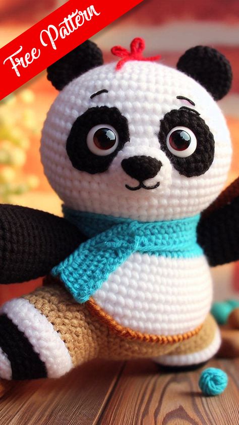 Po from Kung Fu Panda Amigurumi - Free Pattern - Crafts Ideas Disney Crochet Patterns, Crochet Disney, Crochet Panda, Crochet Baby Toys, Crochet Animals Free Patterns, Crochet Amigurumi Free, Kung Fu Panda, Amigurumi Free, Amigurumi Free Pattern