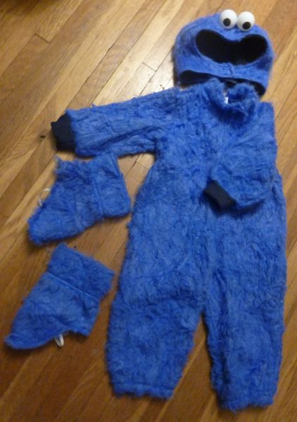 Finished costume Monster Costume Diy, Cookie Monster Halloween Costume, Monster Cookies Halloween, Cookies Monster, Cookie Monster Costume, Toddler Projects, Purim Costumes, Holiday Crafts Gifts, Monster Costume