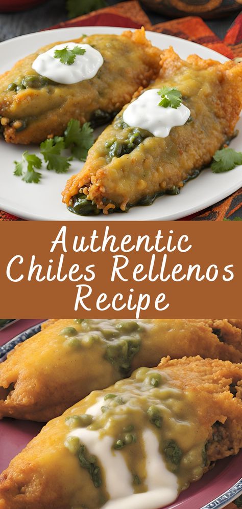 Authentic Chiles Rellenos Recipe | Cheff Recipes Chili Relleno With Meat, Meat Stuffed Chile Rellenos, How To Make Chili Rellenos Recipe, Chili Reano Recipe Chile Relleno, Mexican Chile Relleno, Chile Riano Recipe, Chili Rellano Recipe Easy, Chill Relleno Recipe, Fried Chili Relleno Recipe