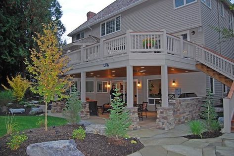 Under Deck Patio, Deck Patio Ideas, Patio Under Decks, Under Deck, Backyard Patio Deck, Patio Remodel, Concrete Patios, Building A Porch, Patio Pergola