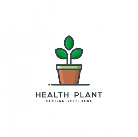 Plantilla de logotipo de planta de salud... | Premium Vector #Freepik #vector #logo #comida #diseno #icono Plantas Interior, Plant Logos, Agriculture Logo, Money Icons, Logo Idea, O Design, Vector Logo, Premium Vector, Lego