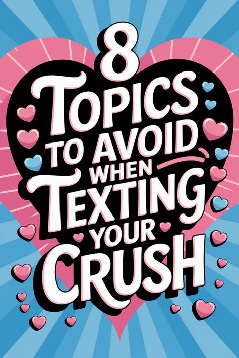 Navigating conversations with your crush can be tricky! Knowing the topics to avoid can make all the difference. Check out our list of 8 topics to steer clear of when texting your crush. Avoiding these conversations can help you keep things light and fun as you get to know each other better. Whether you're just starting to text or looking for ways to keep the spark alive, steering clear of these subjects will help you maintain a positive connection. What To Talk About With Your Crush Texts, Start Conversation With Crush, Texting Crush, Text Your Crush, Texting Your Crush, To Send To Your Crush, Send To Your Crush, Flirty Emojis, Crush Tips