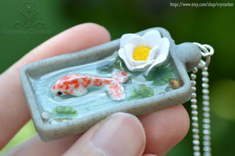 Clay Koi Fish, Japan Koi Fish, Carp Pond, Polymer Clay Fish, Resin And Polymer Clay, Clay Fish, Polymer Clay And Resin, Jewelry Polymer Clay, Clay And Resin