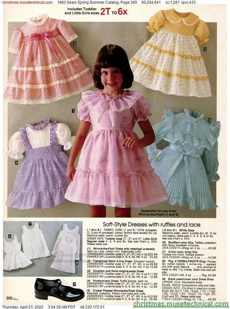 1983 Sears Spring Summer Catalog, Page 300 - Catalogs & Wishbooks 80s Fashion Kids, Catalog Clothes, 1980s Outfits, 1980s Kids, 80s Clothes, Country Dress, Elizabeth Afton, 80s Stuff, Sears Catalog