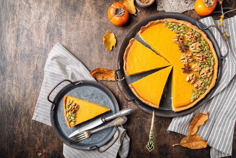 Persimmon Pie Recipe: How to Make Persimmon Custard Pie - 2022 - MasterClass Persimmon Pie Recipe, Persimmon Pie, Custard Recipe, Custard Recipes, Custard Filling, Credit Tips, Custard Pie, Holiday Planning, Year Plan