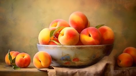 Peaches Still Life, Watercolours Art, Vintage Inspired Art, Digital Art Print, Still Life Painting, The Fruit, Boho Wall Art, Boho Wall, Digital Art Prints