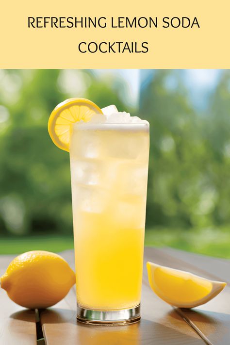 Discover two easy lemon soda cocktail recipes: Radler and Love Bomb. Indulge in the light, refreshing taste with sweet and tangy citrus notes. Drinks With Club Soda Cocktails, Soda Cocktails, Sour Drink, Healthy Soda, Lemon Soda, Lemon Cocktail, Drink Stand, Lemonade Cocktail, Cocktail List