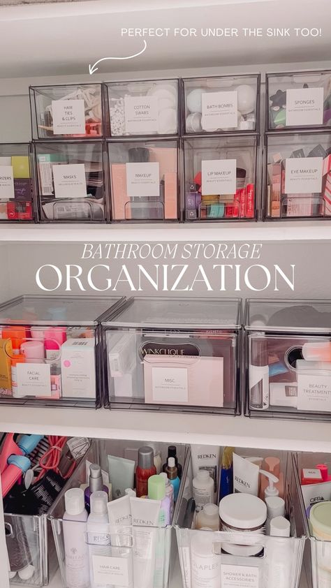 Ocd Organization, Bathroom Closet Organization, Bathroom Storage Hacks, Medicine Cabinet Organization, Organization Bathroom, Craft Storage Organization, Food Pantry Organizing, Linen Closet Organization, Bathroom Design Decor