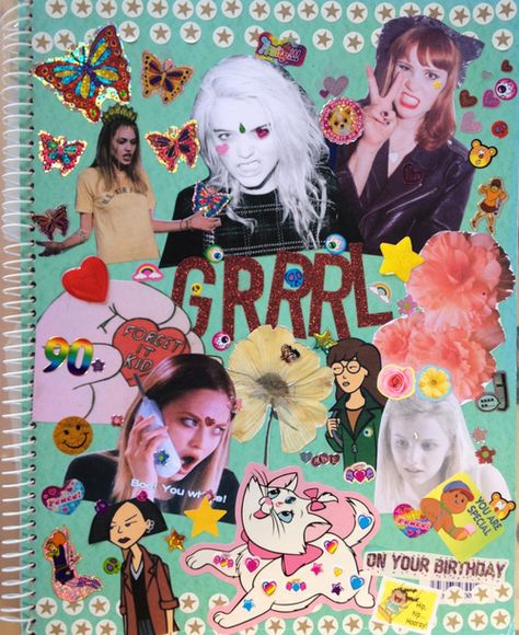 Riot Grrrl, Scrapbook Journal, Art Journal Inspiration, Sticker Book, Kitsch, Collage Art, Art Inspo, Art Journal, We Heart It