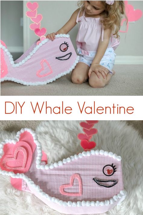 DIY Whale Valentine: Whale You Be My Valentine? Cute valentine's day mailbox ideas, Valentines day box ideas, whale craft, gingham whale Valentines Day Box Ideas, Diy Whale, Whale Craft, Valentines Day Box, Whale Crafts, Valentine Card Box, Ideas Valentines Day, Mailbox Ideas, Random Kid