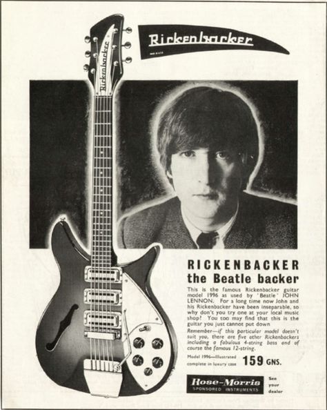 John Lennon Guitar, Bass Guitar Quotes, Rickenbacker Guitar, Guitar Quotes, Beatles Guitar, Guitar Guy, Beatles Photos, John Lennon Beatles, Beatles John