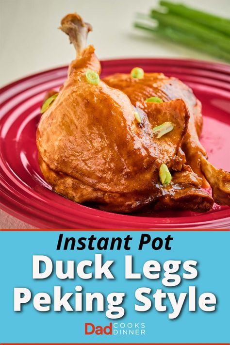 Instant Pot Duck Legs Peking Style. Chinese restaurant style duck legs, silky and tender thanks to pressure cooking, with a hoisin glaze. #InstantPot #InstantPotRecipe #PressureCooker #PressureCookerRecipe @InstantPotOfficial Instant Pot Duck Recipes, Instant Pot Duck, Duck Leg Recipes, Pot Dinners, Easy Chinese Recipes, Healthy Instant Pot Recipes, Lunch Idea, Duck Recipes, Wontons