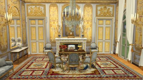 Wallpaper Sims 4 Cc, Rococo Decor, Royal Wallpaper, Rococo Furniture, The Sims4, Maxis Match, The Sims 4, Rococo, 17th Century