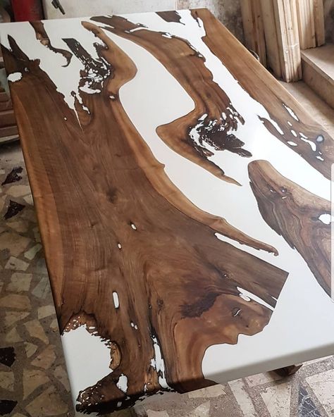 hira_wood_design su Instagram: "70×120 & 100×200 size white epoxy Walnut tree coffee table & table Quality is never a coincidence 📞+905414353303🇹🇷 #epoxy #resin #wood…" Wood Resin Table, Epoxy Wood Table, Wood Furniture Plans, Epoxy Table Top, Wood Table Design, Inlay Furniture, Epoxy Resin Table, River Table, Walnut Dining Table