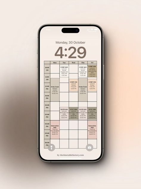 Organization For Phone, Class Schedule For College, College Timetable Template Aesthetic, School Timetable Wallpaper, College Schedule Ideas, Cute Timetable Template Aesthetic, Work Schedule Aesthetic, University Timetable Template Aesthetic, How To Make A Timetable For School