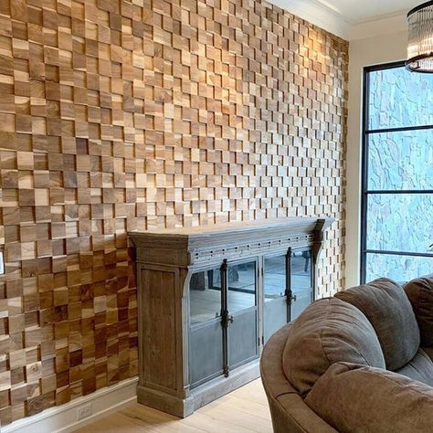 Flooring On Walls, Wood Feature Wall, Wood Wall Paneling, Bank Bed, Wood Tiles, Basement Remodel Diy, Wooden Wall Panels, Wood Accent Wall, Rustic Wood Walls