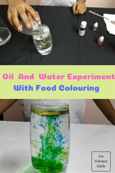 Oil Water Food Coloring Experiment, Oil And Water Experiments For Kids, Food Colouring Activities For Kids, Oil And Water Experiment, Science Experience, Water Experiments, Science Girl, Science Week, Virtual Meeting