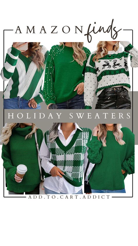 Green and white king sleeve che Ron sweater, green sweater with pearl detail on the sleeves, green checkered sweater ves chunky turtle neck sweater? Green Sweater Outfit Winter, White Pants Outfit Winter, Fancy Christmas Outfit, Winter Outfit 2022, Chic Christmas Outfit, Green Sweater Outfit, Christmas Outfits Dressy, Christmas Party Outfit Ideas, Kelly Green Sweater