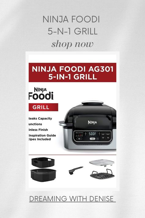 Ninja AG301 Foodi 5-in-1 Indoor Electric Grill with Air Fry, Roast, Bake & Dehydrate - Programmable, Black/Silver

#ninja #grill #food #kitchen #house #summer #healthy Ninja Grill, Indoor Electric Grill, Grill Food, Indoor Grill, Electric Grill, Ninja Foodi, Air Fry, Cooking Pot, Small Kitchen Appliances