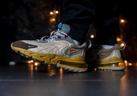 Release Date : May 29, 2020 Nike x Travis Scott Air Max 270 « Cactus Trails » Credit : hanzuying — #nike #travisscott #sneakerhead #sneakersaddict #sneakers #kicks #footwear #shoes #fashion #style Travis Shoes, Nike Travis Scott, Nike X Travis Scott, Nike Air Max 270 React, Air Max 270 React, 270 React, Sporty Sneakers, Nike Air Max For Women, Mens Nike Shoes