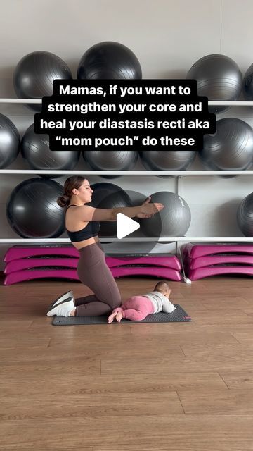 Andreea Gabor | Postpartum Trainer on Instagram: "Mamas, these exercises will active your deep core and strengthen it. 💪🏽  They also help with the mom pouch aka diastasis recti. 🤱🏻  Save it and try it for your next workout.🫶🏼 . . . . #postpartum #postpartumfitness #postpartumjourney #fit #fitness #fitnessmotivation #fitmom #mom #momoftwo #preggo #pregnancylife #homedecor #homeworkout #workout #gym #gymlife #weightloss #weightlossjourney #fyp #fitspo #abs #trending #viral #reels #followforfollowback #instagood" Best Exercise For Mom Pouch, Mama Pouch Workout, Exercises For Postpartum Belly, Post Partum Abdominal Exercises, Mom Body Workout, Prevent Diastasis Recti During Pregnancy, Exercise For Diastasis Recti, Post Partum Core, Postpartum Core Exercises