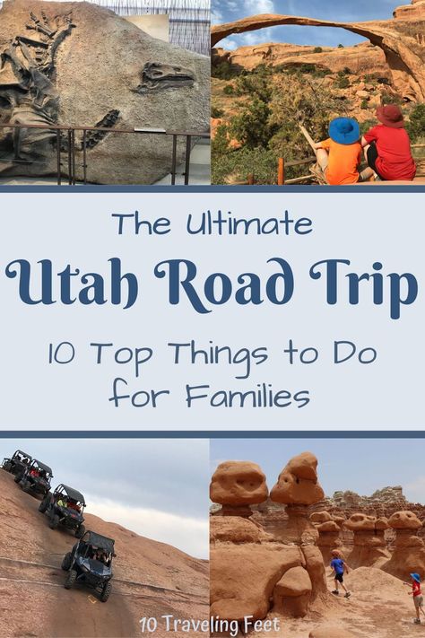 10 Bucket List Sites for a Utah Road Trip! Perfect for family vacations. Exciting adrenaline-filled adventures, amazing hikes, a mind-blowing look into the past, spectacular scenery & more. Which site will be your kid's favorite? Which will be yours? Utah Travel With Kids, Utah Family Vacation, Things To Do In Utah, Utah National Parks Road Trip, Utah Summer, Utah Trip, Family Traveling, Utah Vacation, Breathtaking Nature