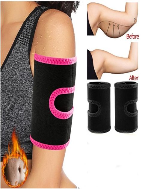 Hot Pink  Collar  Rubber   Embellished   Sports Shaper & Sports Safety Burn Arm Fat, Arm Training, Elbow Braces, Lose Arm Fat, Base Layer Women, Durable Medical Equipment, Arm Fat, Compression Fabric, Body Fitness