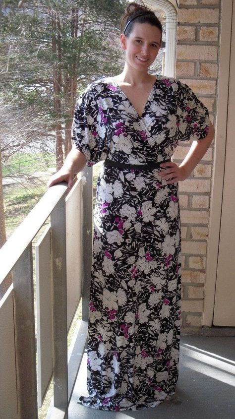 Lingerie Sewing Patterns | Sewing 4 Free Diy Clothes Kimono, Kimono Dress Pattern, Maxi Dress Tutorials, Style Dress Patterns, Diy Kimono, Kimono Style Dress, Kimono Wrap Dress, Kimono Maxi Dress, Basic Sewing