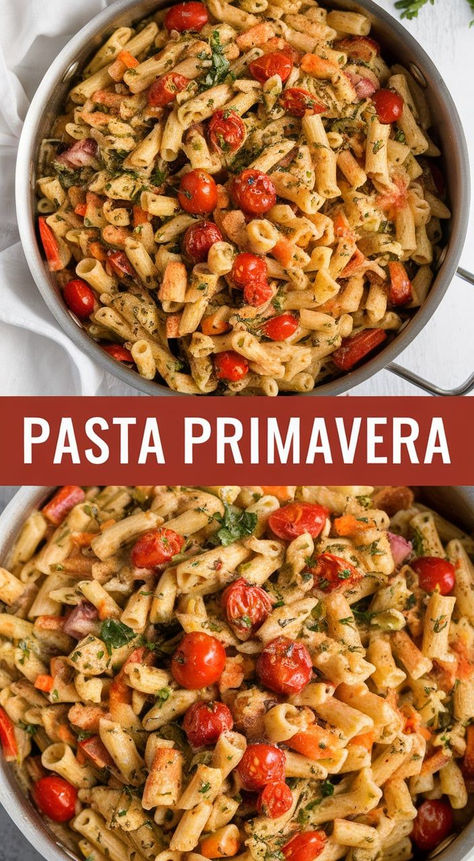 Quick and Easy Pasta Primavera! Ready in just 30 minutes, this dish features a medley of your favorite vegetables and a delightful sauce. Perfect for busy weeknights or a wholesome family dinner! Pasta And Veggies Recipes Dinners, Pasta Primavera Sauce, Pasta Primavera Recipes, Easy Pasta Primavera, Primavera Recipe, Pasta Primavera Recipe, Pasta Primavera, Perfect Pasta, Easy Pasta