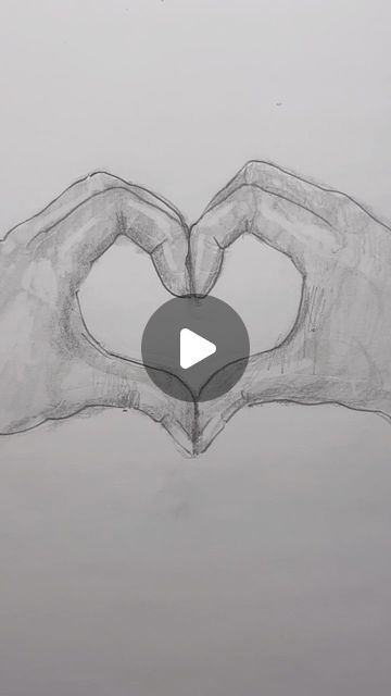 Pencil Drawing Of Hands, How To Draw Holding Hands, Heart Drawing Love Sketch, Hand Sketch Tutorial, Hand Heart Drawing, Hand Tutorial Drawing, Drawing Holding Hands, How To Draw Heart, Draw Heart